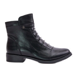 Insulated Women's Ankle Boots With Flat Heel Black Labise