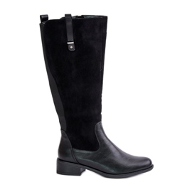 Jezzi Women's Insulated Over-the-Knee Boots With Zipper Black Ivasira