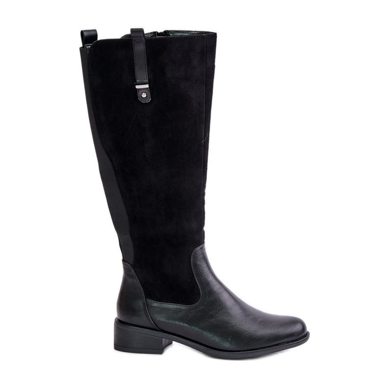 Jezzi Women's Insulated Over-the-Knee Boots With Zipper Black Ivasira