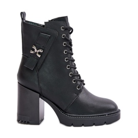 Jezzi Insulated Ankle Boots With Gold Detail Black Ivarisse