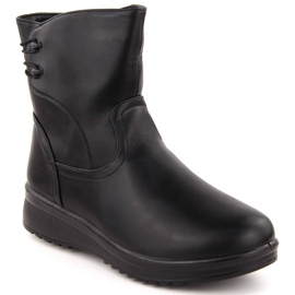 Women's comfortable insulated ankle boots black Potocki 90314
