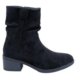Suede low heel ankle boots Raney Black