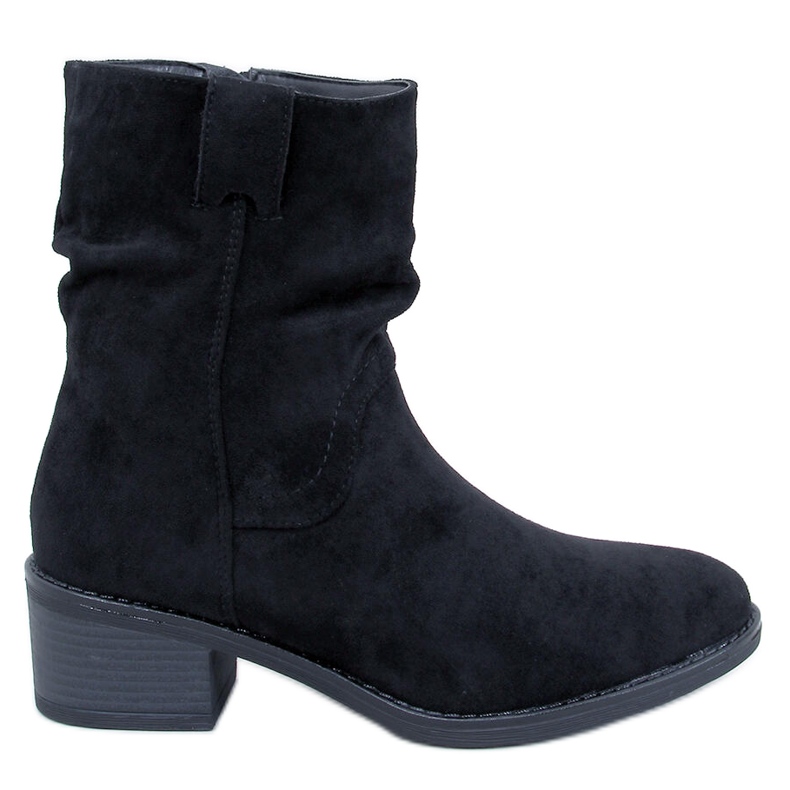 Suede low heel ankle boots Raney Black