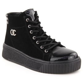 Leather women's sneakers black Filippo DBT6483