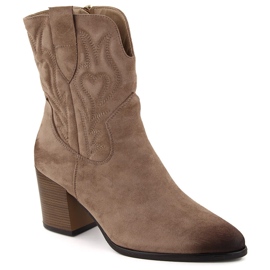 Women's boots cowboy boots insulated beige Vinceza Women's boots cowboy boots insulated beige Vinceza