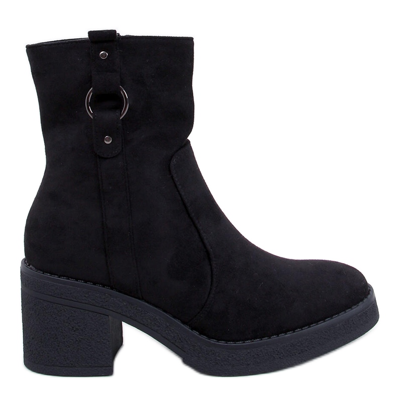 Cooke Black wide-heeled ankle boots