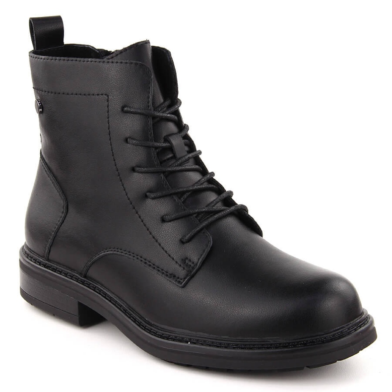 Women's leather lace-up ankle boots black Sergio Leone BT727-S