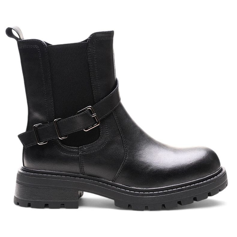 Women's leather ankle boots with buckle black Sergio Leone TR719-S Women's leather ankle boots with buckle black Sergio Leone TR719-S