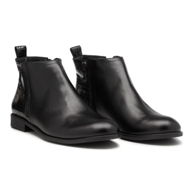 BUTDAM Flat leather autumn boots Btz Aurora black