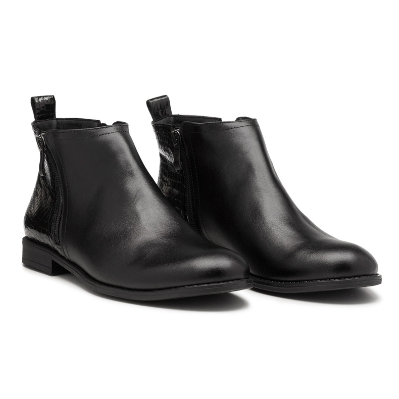 BUTDAM Flat leather autumn boots Btz Aurora black