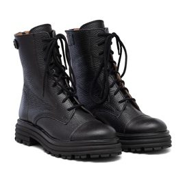 Women's Work Boots Leather Black Butdam WOR1 Women's Work Boots Leather Black Butdam WOR1