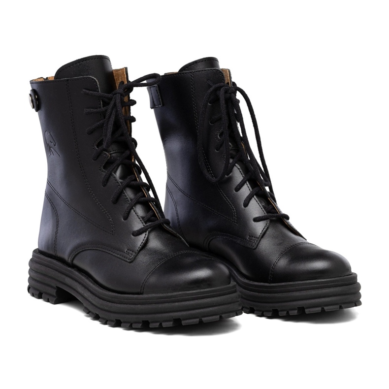 Women's Work Boots Leather Black Butdam WOR1