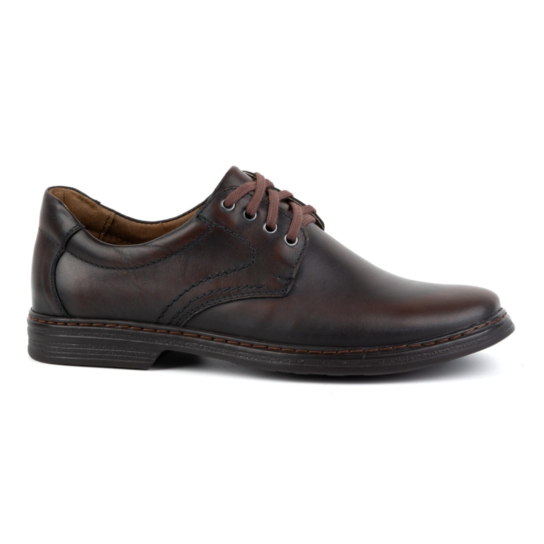 KOMODO Men's shoes made of genuine leather, laced, 933KOM, dark brown black KOMODO Men's shoes made of genuine leather, laced, 933KOM, dark brown black