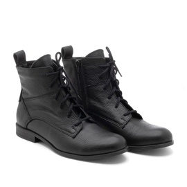 Women's lace-up boots leather black BUTDAM Trw