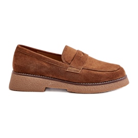 Classic Women's Moccasins Made of Eco Suede Brown Belania Classic Women's Moccasins Made of Eco Suede Brown Belania