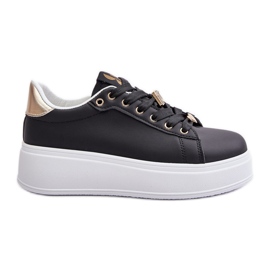 Women's Platform Sneakers With Decorations, Black Herbisa