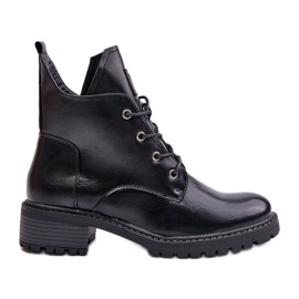 Insulated Women's Low Heel Ankle Boots Vinceza 58136 Black