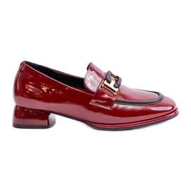 Patent Leather Women's Half-Boots On Block Artiker 55C0103 Burgundy red