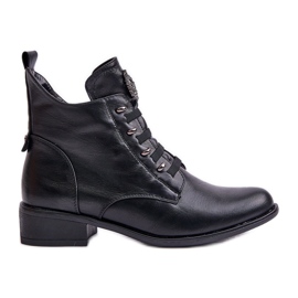 Jezzi Low Insulated Ankle Boots With Zipper And Decoration Black Nevalia