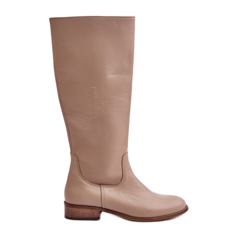 Lewski Women's Leather Mid-Calf Boots With Zipper Levski 3616 Beige Lewski Women's Leather Mid-Calf Boots With Zipper Levski 3616 Beige