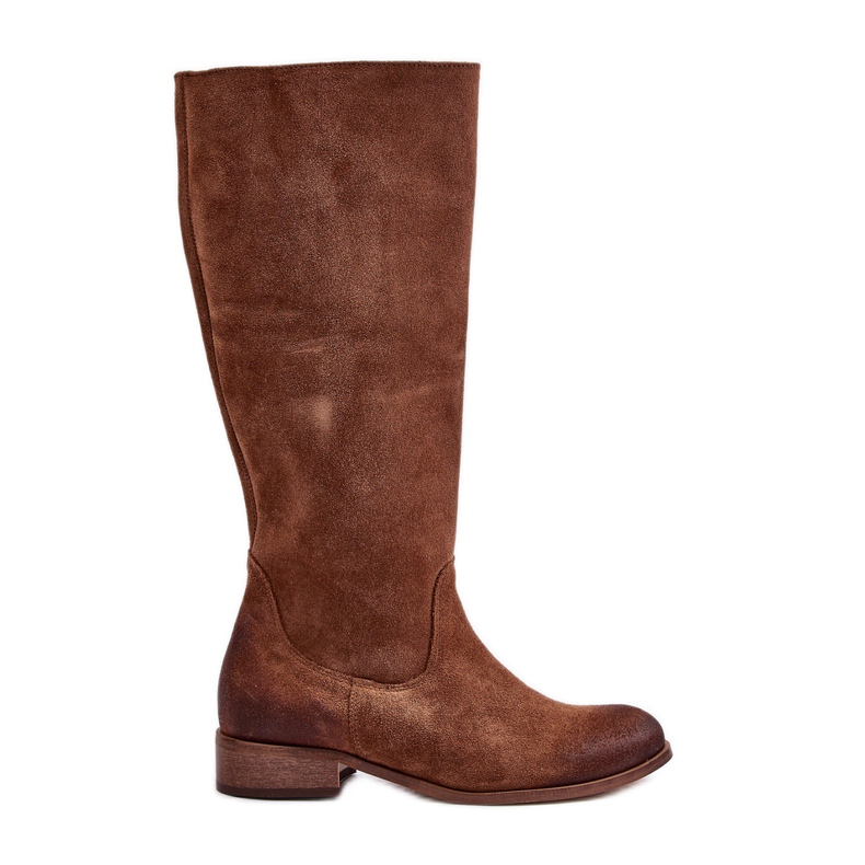 Lewski Suede Women's Mid-Calf Boots With Zipper Levski 3616 Brown