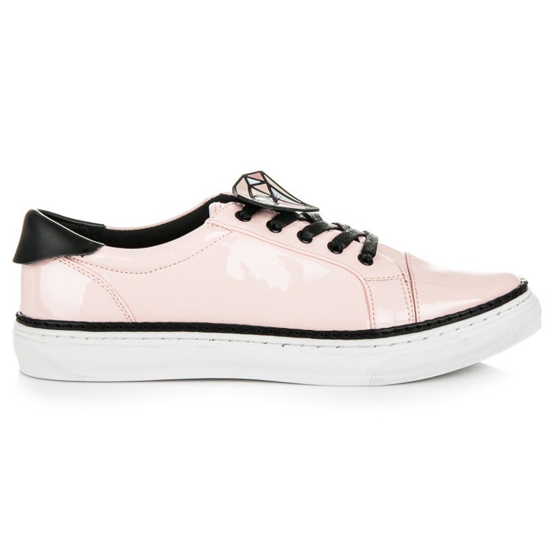 Betler Diamond lacquered sneakers pink