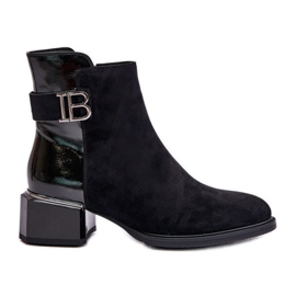 S.Barski Elegant Insulated High Heel Ankle Boots MR880-040 Black