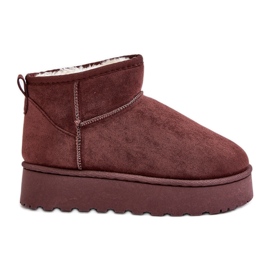Women's Snow Boots On The Platform Fur-Lined Dark Brown Xamella