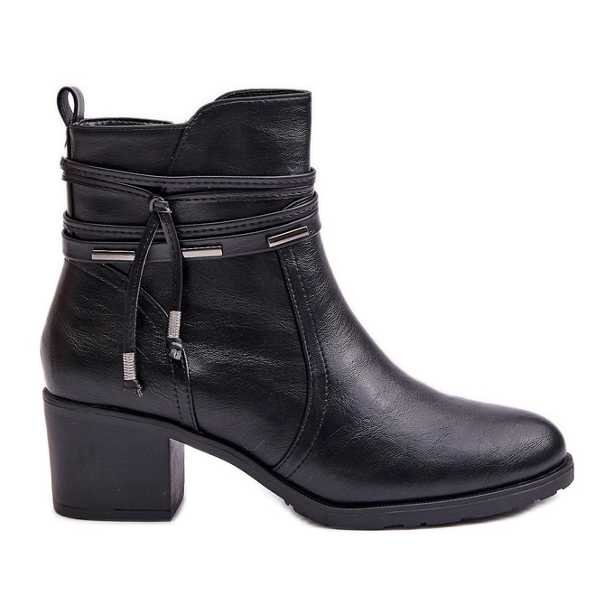 Jezzi Women's Ankle Boots On The Heel Insulated Black Lobina Jezzi Women's Ankle Boots On The Heel Insulated Black Lobina