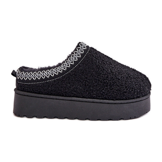 Women's Snow Boots On Platform With Embroidery Black Tirissa