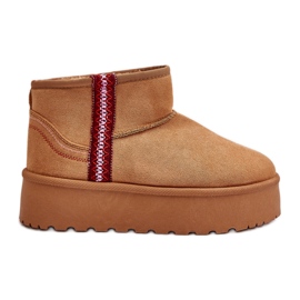 Women's Insulated Camel Lomessa Snow Boots On Platform beige