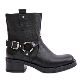 Zazoo 60480 Leather Ankle Boots Low Heel Insulated Black Zazoo 60480 Leather Ankle Boots Low Heel Insulated Black