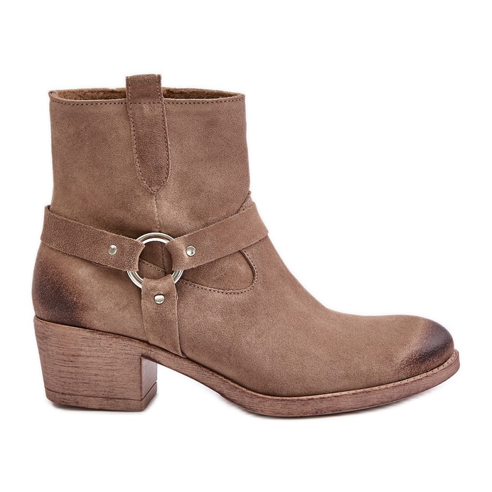 Zazoo 60477 Suede Insulated High Heel Ankle Boots Beige Zazoo 60477 Suede Insulated High Heel Ankle Boots Beige