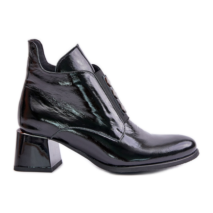 Zazoo 60504 Patent Leather Ankle Boots Insulated Black