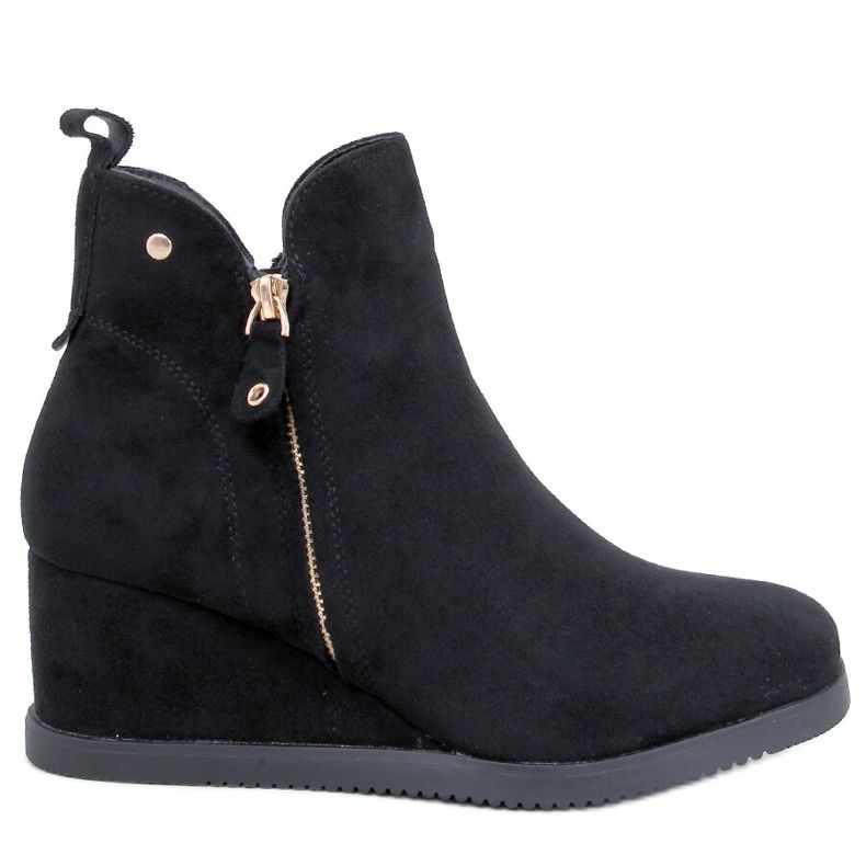 Paxten Black Suede Wedge Ankle Boots