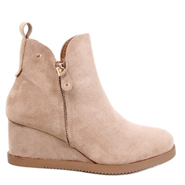 Paxten Khaki Suede Wedge Ankle Boots beige Paxten Khaki Suede Wedge Ankle Boots beige