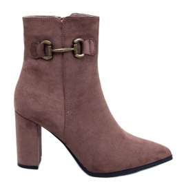 Mahoni Khaki suede ankle boots brown