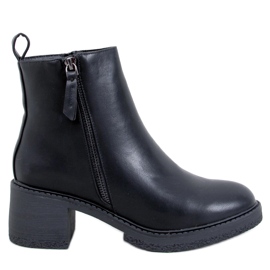 Guire Black Heeled Ankle Boots