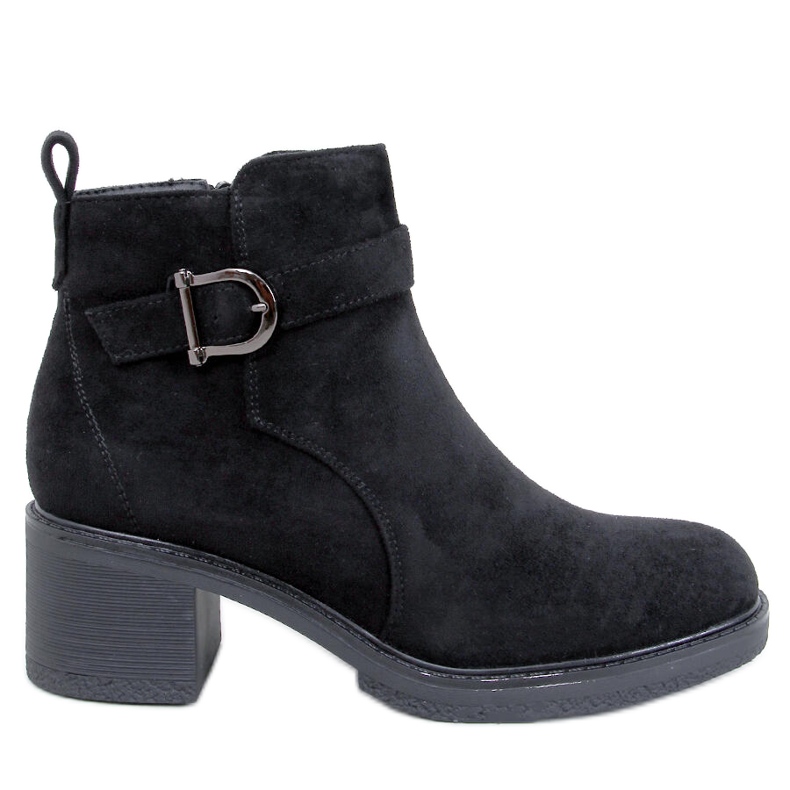 Duncans Black Low Heel Ankle Boots