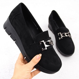 Women's black wedge shoes Potocki 12490 Women's black wedge shoes Potocki 12490