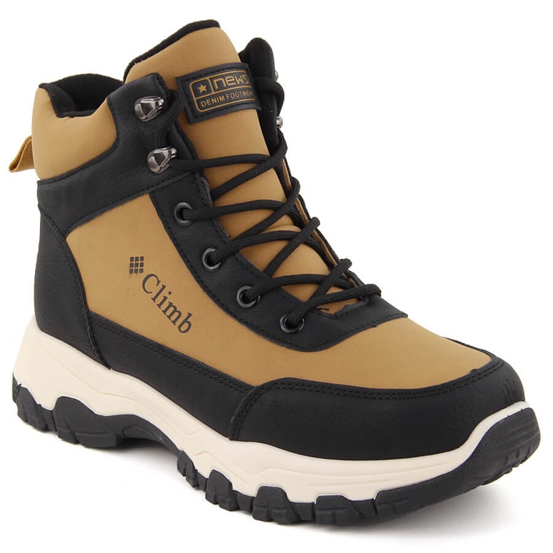 Trekking boots insulated high camel NEWS 7921 black
