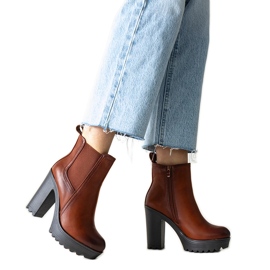Maladi Brown High Heel Ankle Boots