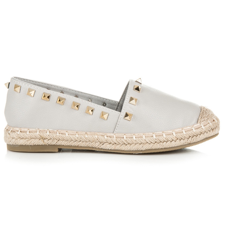 Espadrilles with studs grey