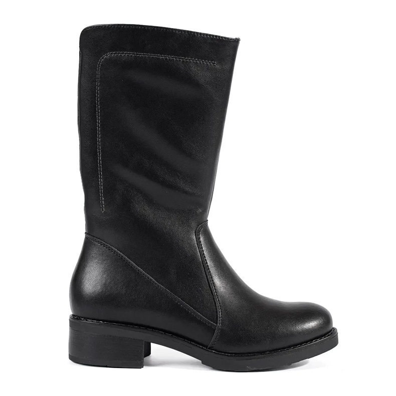 Sergio Leone Women's Short Black Leather Riding Boots Sergio Leone Women's Short Black Leather Riding Boots