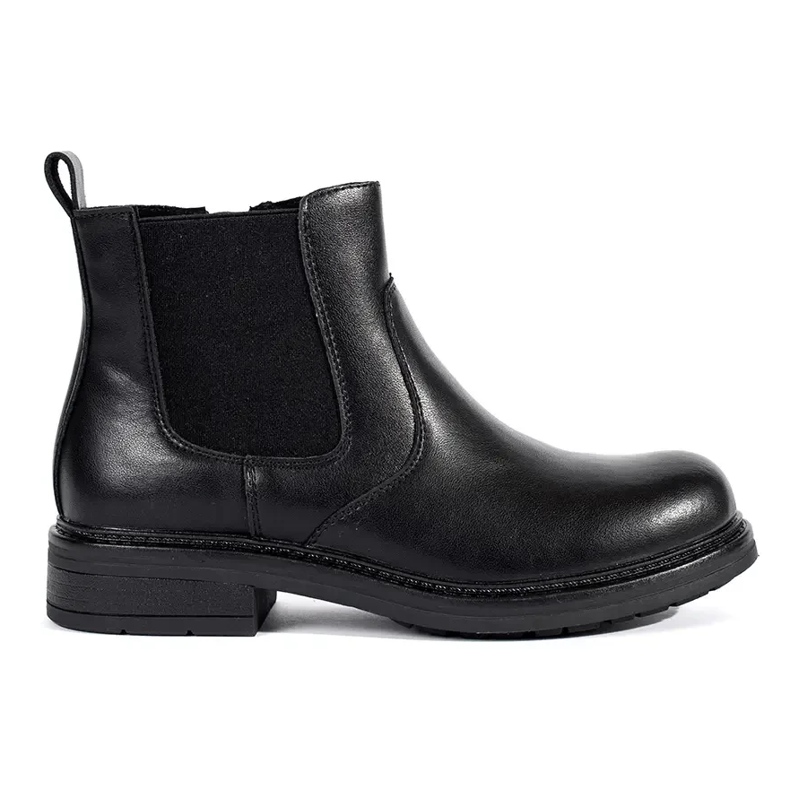 Black women's Chelsea boots made of genuine leather by Sergio Leone Black women's Chelsea boots made of genuine leather by Sergio Leone