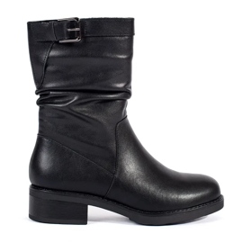 Sergio Leone Black leather insulated women's ankle boots Sergio Leone Black leather insulated women's ankle boots