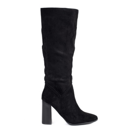 Black suede women's boots