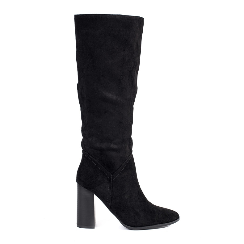 Black suede women's boots