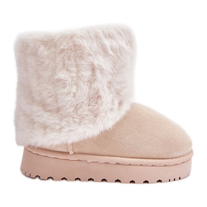 Crisie Light Beige Fur Snow Boots for Kids
