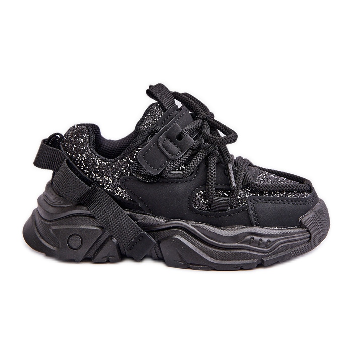 Children's Sneakers Decorated with Sequins Black Liatoma